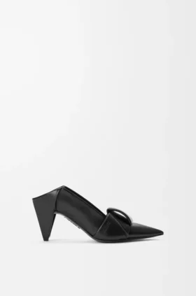 Origami-pumps met open achterkant van lamsleer
