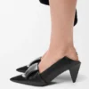 Origami-pumps met open achterkant van lamsleer