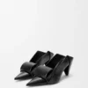 Origami-pumps met open achterkant van lamsleer