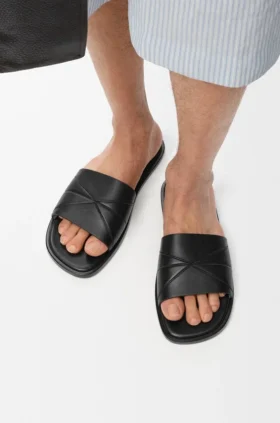 Origami-slipper van zacht kalfsleer