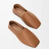 Origami-slipper van zacht kalfsleer