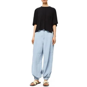 Os met korte mouwen, effen zwart S540333Xat-1100