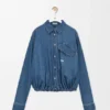 Overhemd met riem in denim Overhemd met riem in denim