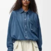 Overhemd met riem in denim Overhemd met riem in denim