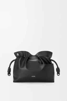 Panta Medium Flamenco-clutch van glanzend kalfsleer