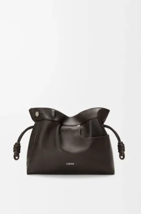 Panta Medium Flamenco-clutch van glanzend kalfsleer