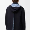 Parka met capuchon van katoen en zijde