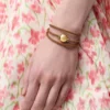 Pebble-armband van kalfsleer Pebble-armband van kalfsleer