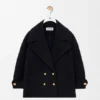Pebble-peacoat van wol