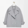 Pebble-peacoat van wol
