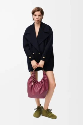 Pebble-peacoat van wol