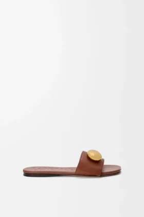 Pebble-slipper van zacht kalfsleer