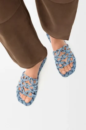 Petal Anagram-slipper van geborduurd canvas