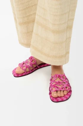 Petal Anagram-slipper van geborduurd canvas
