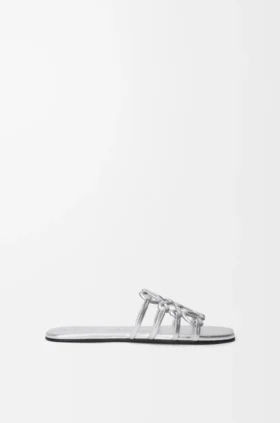 Petal Anagram-slipper van gelamineerd lamsleer