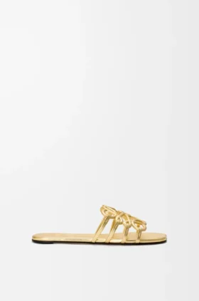 Petal Anagram-slipper van gelamineerd lamsleer