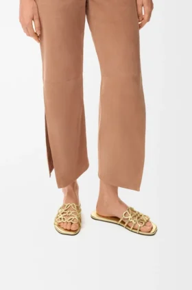 Petal Anagram-slipper van gelamineerd lamsleer