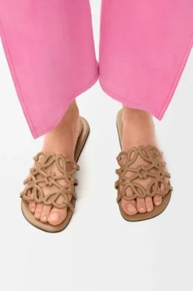 Petal Anagram-slipper van kalfsleer