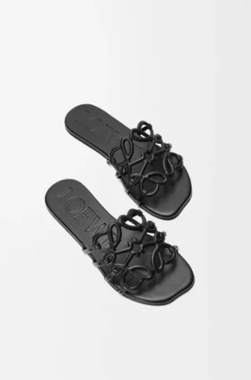 Petal Anagram-slipper van kalfsleer