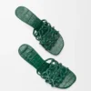 Petal Anagram-slipper van kalfsleer met krokodillenreliëf Petal Anagram-slipper van kalfsleer met krokodillenreliëf