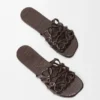 Petal Anagram-slipper van kalfsleer met krokodillenreliëf Petal Anagram-slipper van kalfsleer met krokodillenreliëf