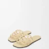 Petal Anagram-slipper van suède versierd met strass-steentjes Petal Anagram-slipper van suède versierd met strass-steentjes