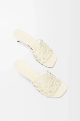 Petal Anagram-slipper van zacht kalfsleer