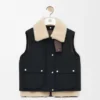 Puffer-vest van een mix van schapenvacht en katoen Puffer-vest van een mix van schapenvacht en katoen