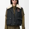 Puffer-vest van een mix van schapenvacht en katoen Puffer-vest van een mix van schapenvacht en katoen