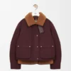 Pufferjas van een mix van shearling en katoen Pufferjas van een mix van shearling en katoen