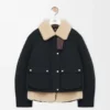 Pufferjas van een mix van shearling en katoen Pufferjas van een mix van shearling en katoen