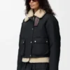 Pufferjas van een mix van shearling en katoen Pufferjas van een mix van shearling en katoen