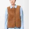 Pufferjas van een mix van shearling en katoen Pufferjas van een mix van shearling en katoen