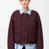 Pufferjas van een mix van shearling en katoen Pufferjas van een mix van shearling en katoen