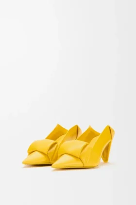 Pumps Origami met achterflap van lamsleer
