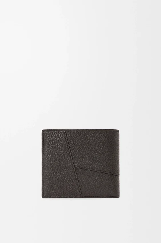 Puzzle-portemonnee met twee vouwen van soepel generfd kalfsleer Puzzle-portemonnee met twee vouwen van soepel generfd kalfsleer