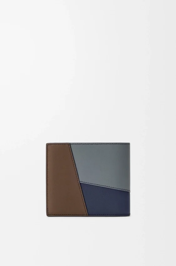 Puzzle-portemonnee met twee vouwen voor munten, van klassiek kalfsleer Puzzle-portemonnee met twee vouwen voor munten, van klassiek kalfsleer