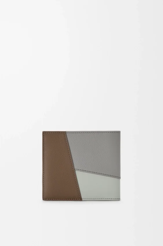 Puzzle-portemonnee met twee vouwen voor munten, van klassiek kalfsleer Puzzle-portemonnee met twee vouwen voor munten, van klassiek kalfsleer