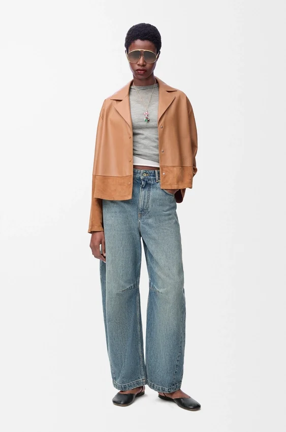 Pyjama-blouse van nappa-lamsleer Pyjama-blouse van nappa-lamsleer