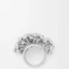 Ring met drukknop van sterlingzilver en kristallen Ring met drukknop van sterlingzilver en kristallen