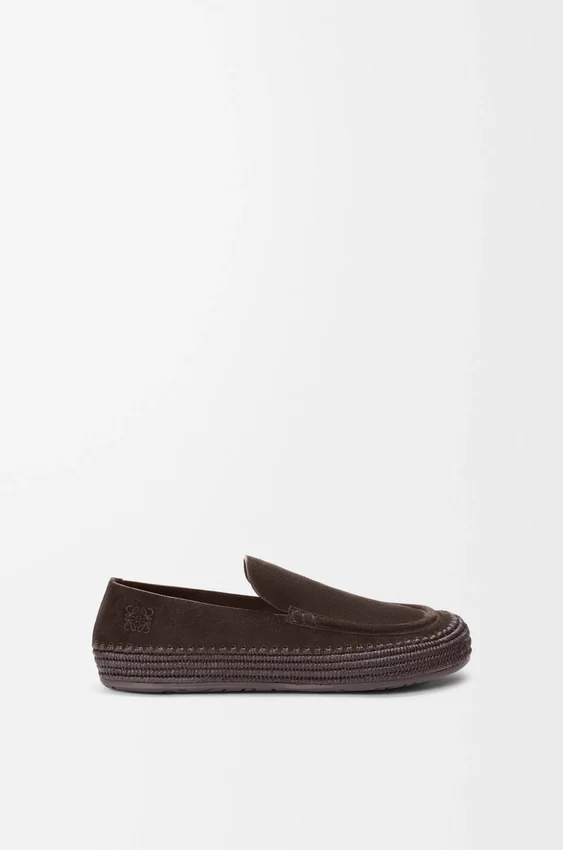 Rio-Loafer van suède en raffia Rio-Loafer van suède en raffia