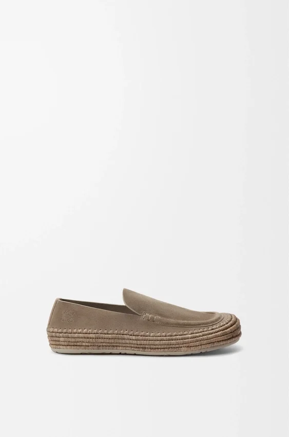 Rio-Loafer van suède en raffia Rio-Loafer van suède en raffia