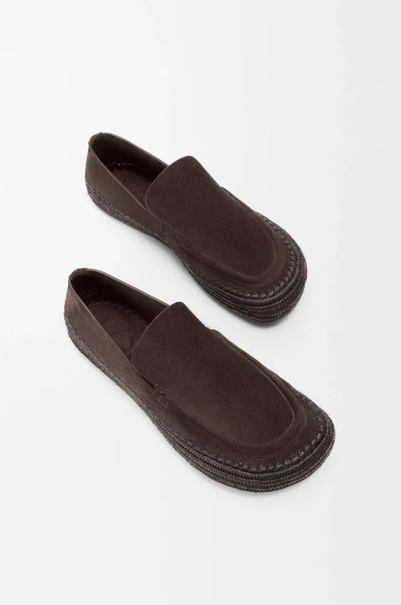 Rio-Loafer van suède en raffia Rio-Loafer van suède en raffia