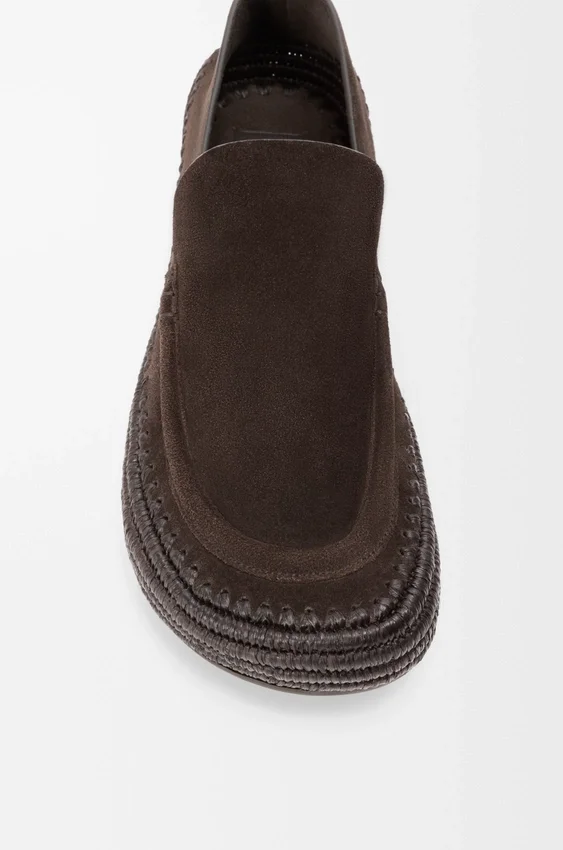 Rio-Loafer van suède en raffia Rio-Loafer van suède en raffia