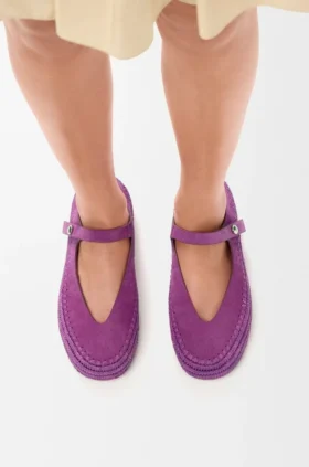 Rio Mary-Jane van suède en raffia