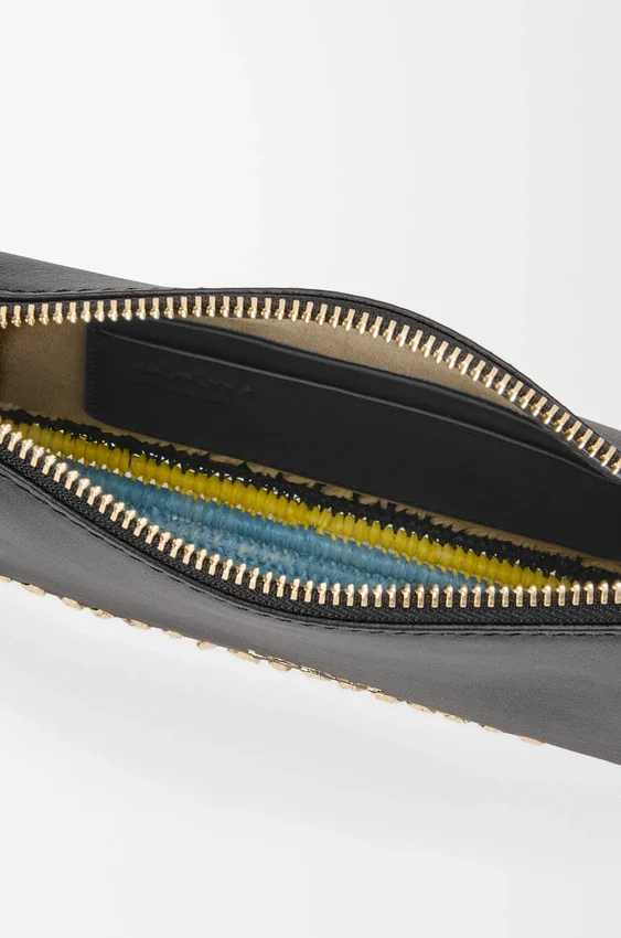 Rio-tasje van klassiek kalfsleer en raffia Rio-tasje van klassiek kalfsleer en raffia