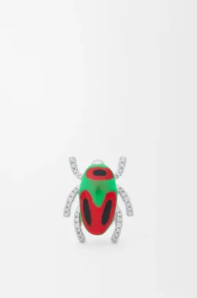 Scarabeo-broche van sterlingzilver en email Scarabeo-broche van sterlingzilver en email