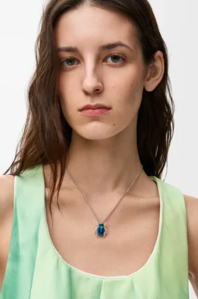 Scarabeo-ketting van sterlingzilver, email en kristal Scarabeo-ketting van sterlingzilver, email en kristal