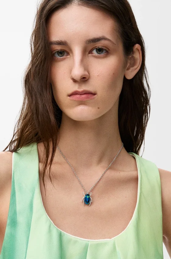 Scarabeo-ketting van sterlingzilver, email en kristal Scarabeo-ketting van sterlingzilver, email en kristal