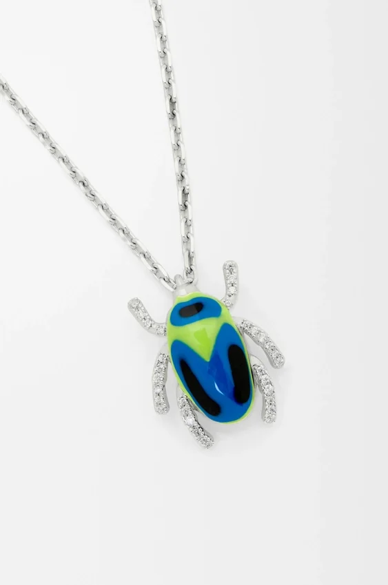 Scarabeo-ketting van sterlingzilver, email en kristal Scarabeo-ketting van sterlingzilver, email en kristal